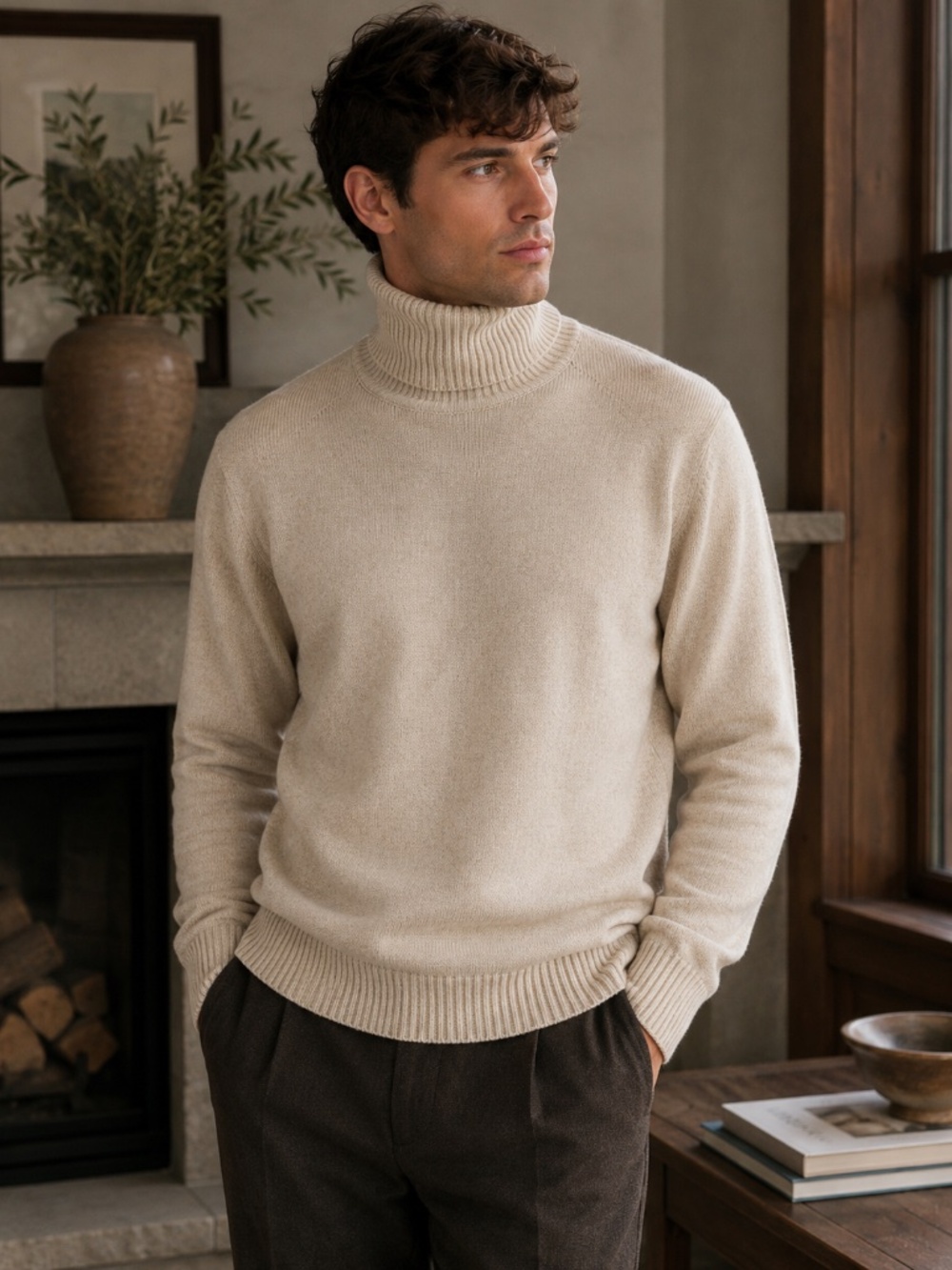 Johnstons Cashmere Scotland 100% Cashmere Sweater Ivory Quiet Luxury | 38